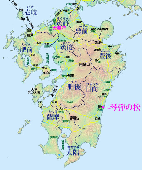 九州の百人一首図